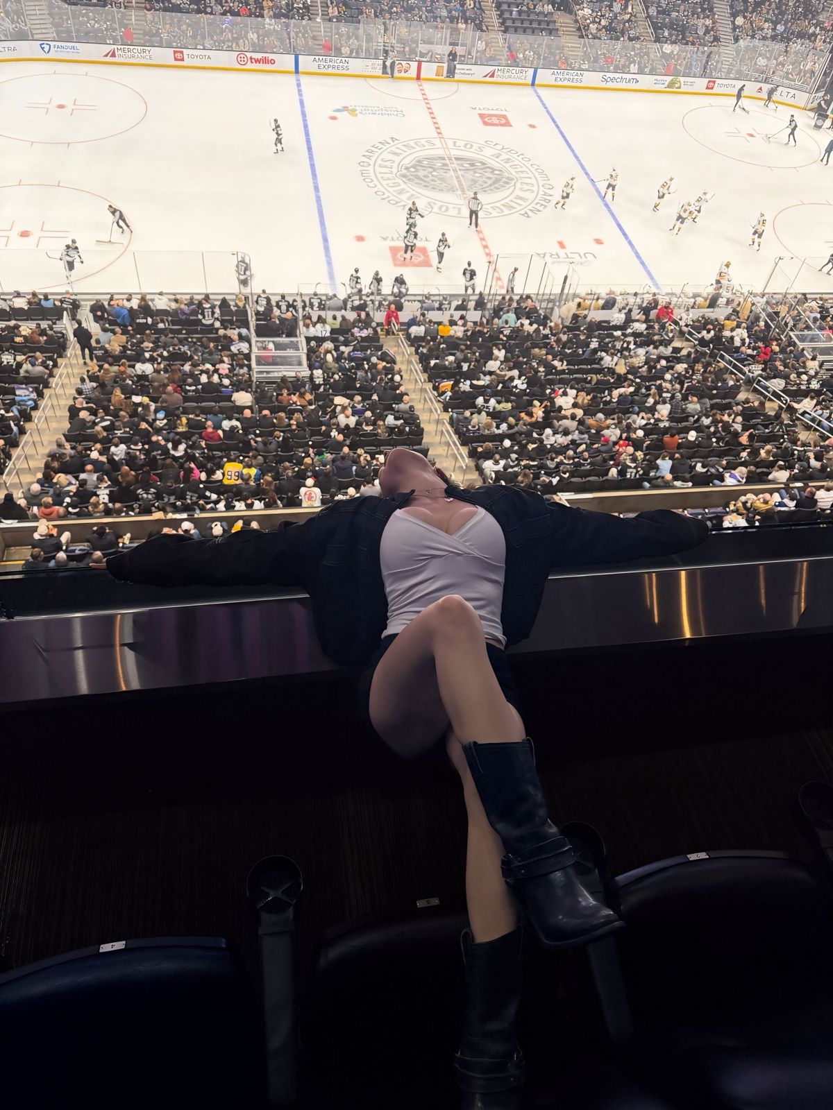 Stripchat House cast members on their night out at the LA Kings hockey game at Crypto.com Arena