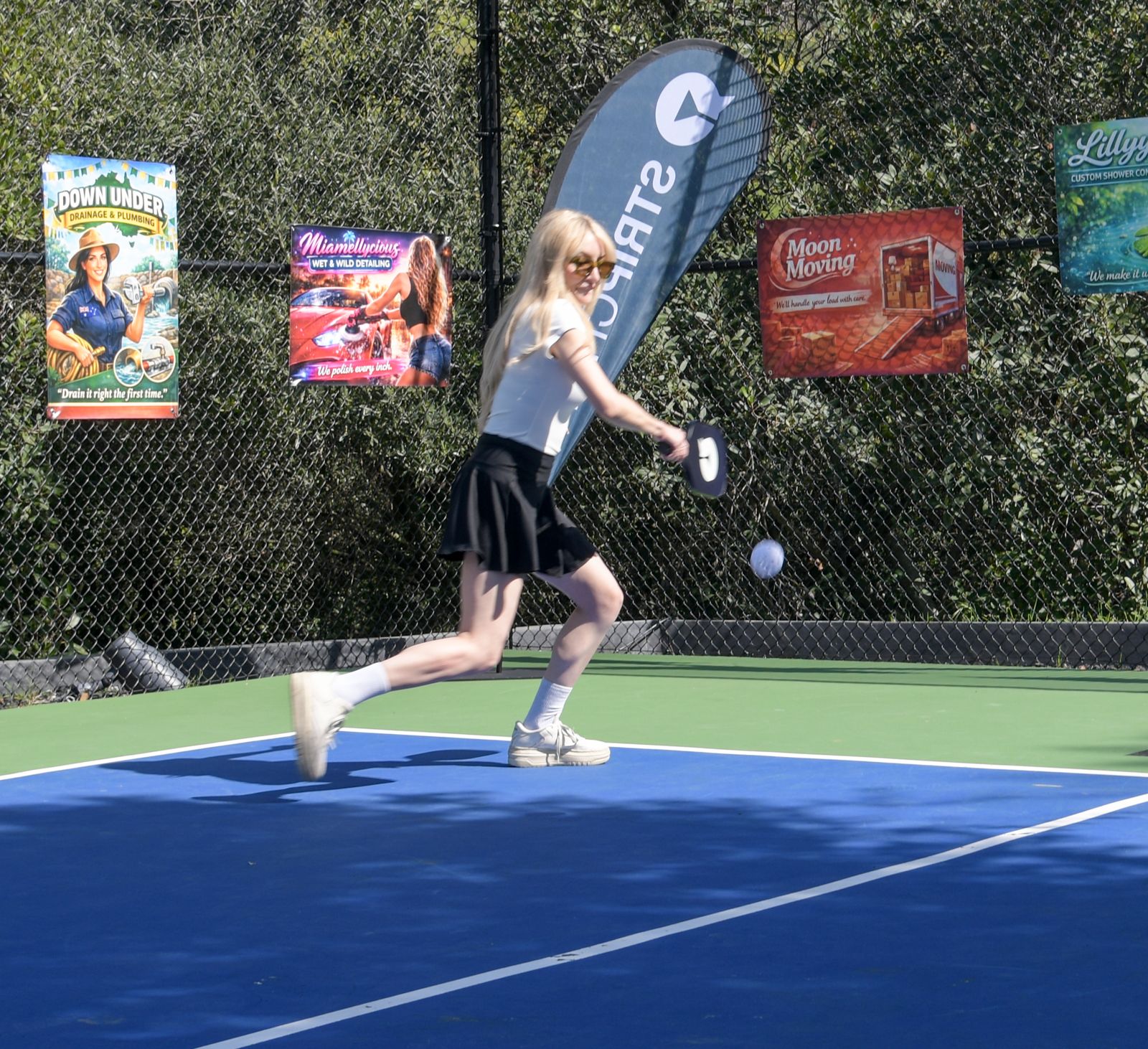 The Stripchat House pickleball tournament in racquet-club uniforms on the private Hollywood Hills court