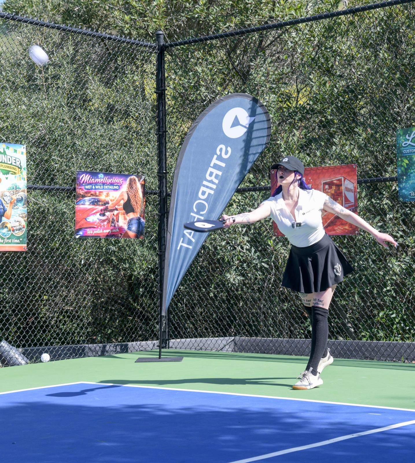The Stripchat House pickleball tournament in racquet-club uniforms on the private Hollywood Hills court
