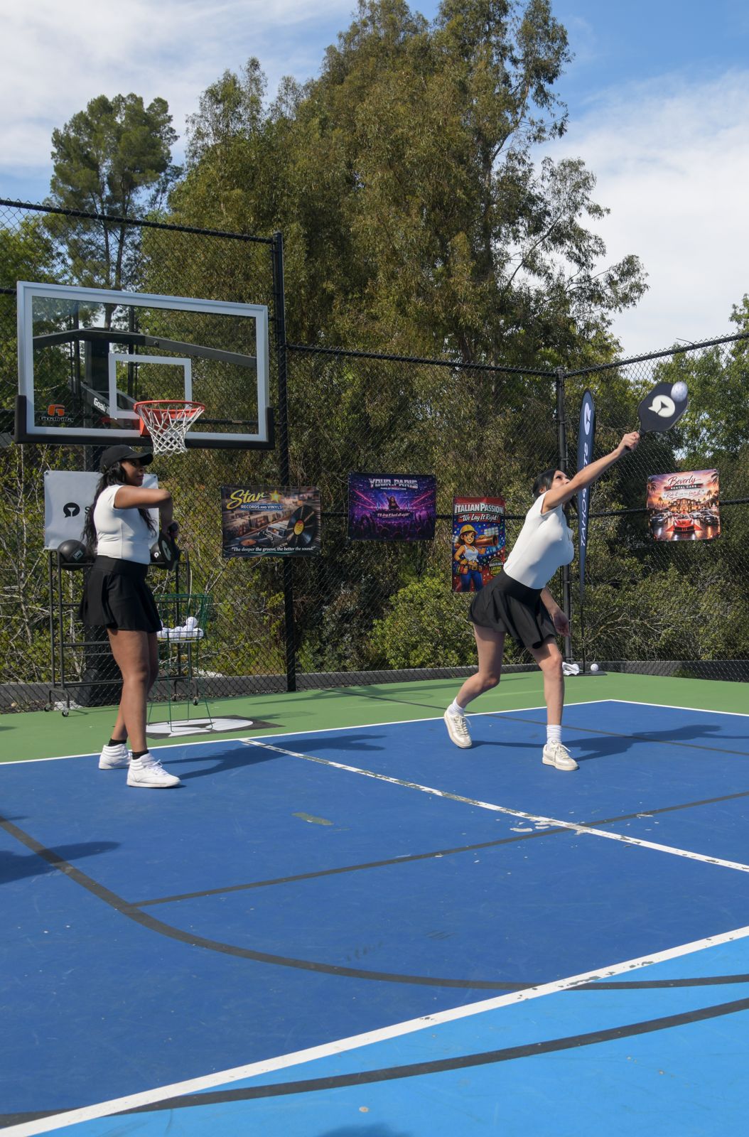 The Stripchat House pickleball tournament in racquet-club uniforms on the private Hollywood Hills court