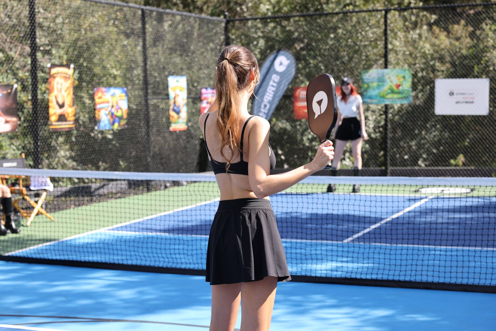 The Stripchat House pickleball tournament in racquet-club uniforms on the private Hollywood Hills court