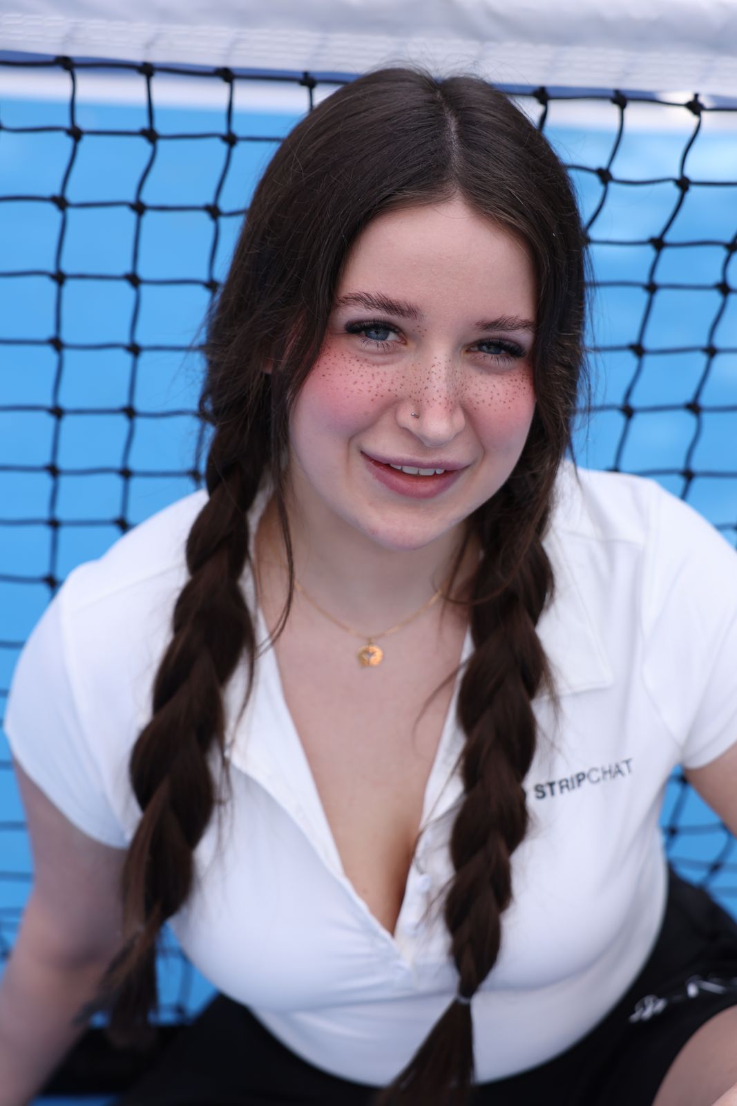 Stripchat House cast members in racquet club uniforms at the house pickleball tournament