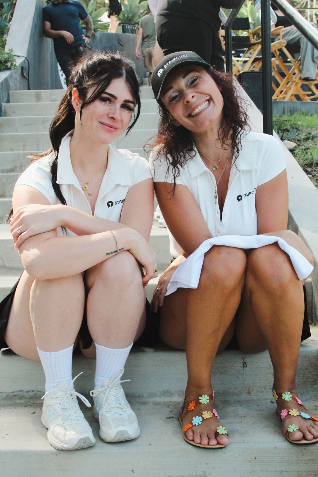 Stripchat House cast members in racquet club uniforms at the house pickleball tournament