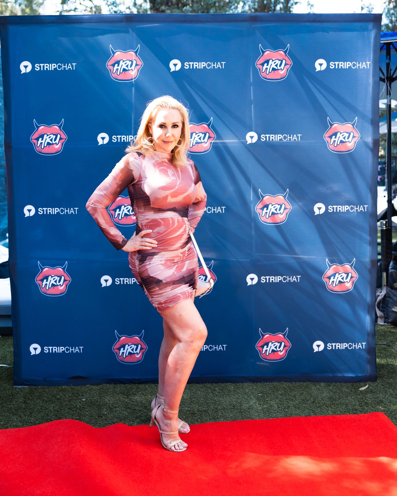 Holly Randall on the Holly Randall Unfiltered red carpet at the Stripchat House Hollywood media training day