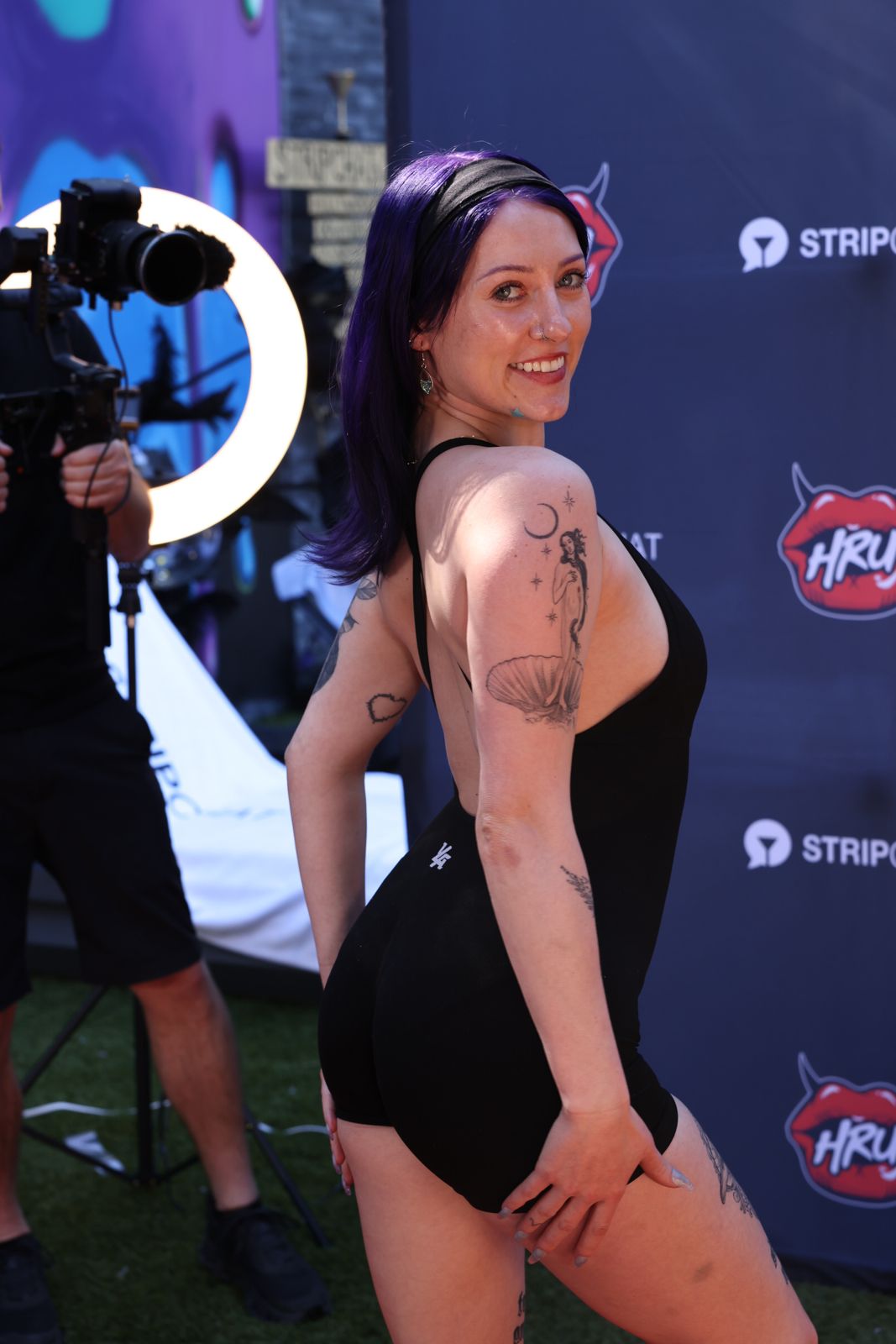 Media training day on the Holly Randall Unfiltered red carpet at the Stripchat House Hollywood