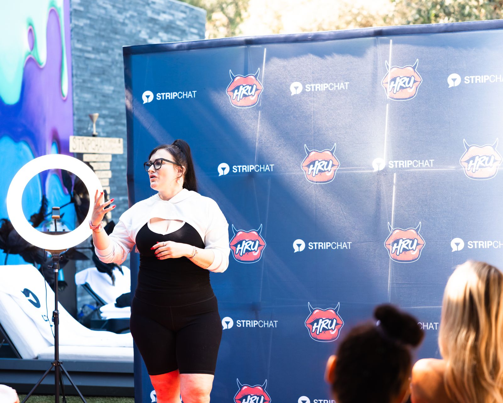 Media training day on the Holly Randall Unfiltered red carpet at the Stripchat House Hollywood