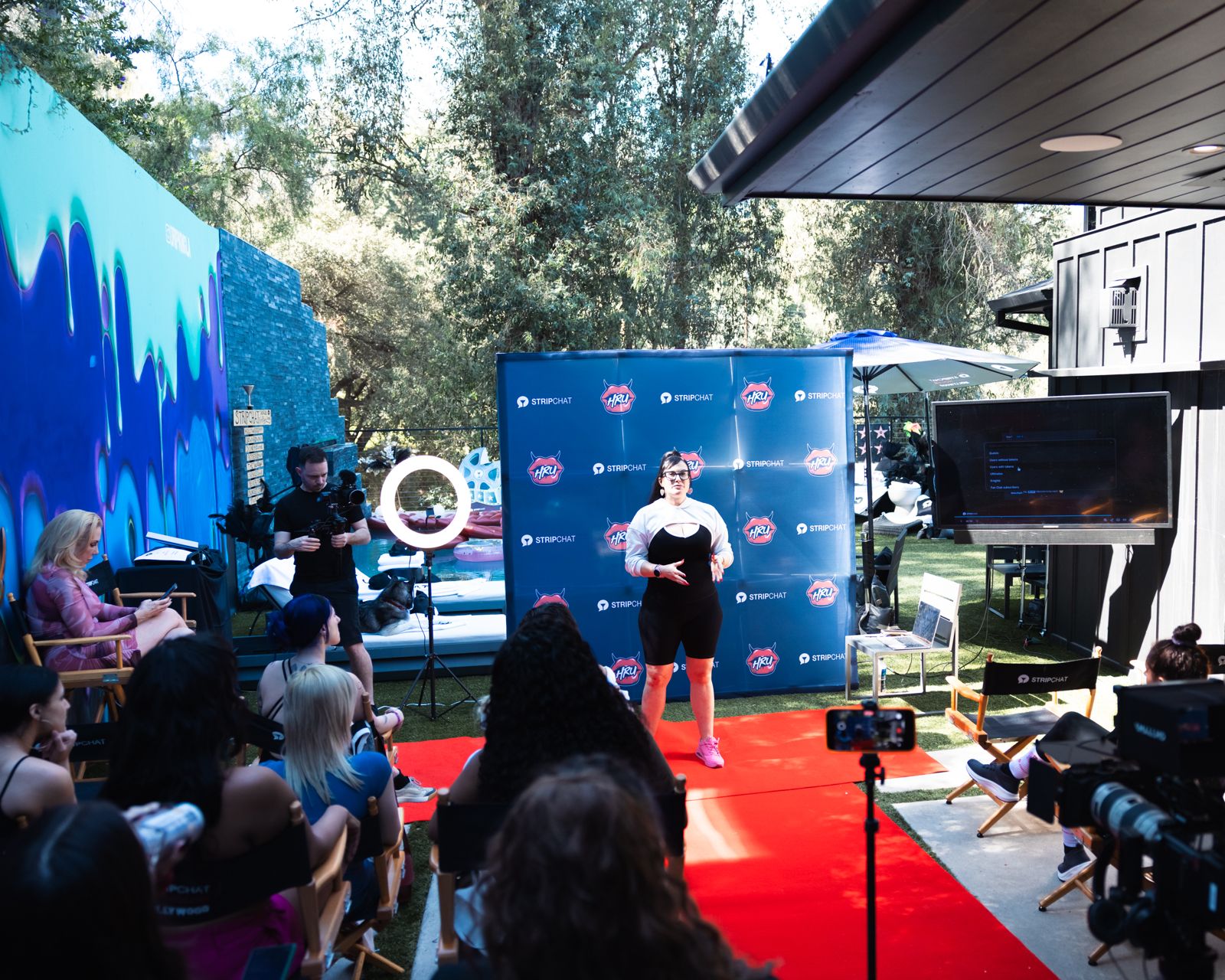 Media training day on the Holly Randall Unfiltered red carpet at the Stripchat House Hollywood
